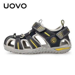 Сандалии 2022 Uovo New Boys Sandals маленькие мальчики пляжные сандалии детские детские девочки Летние обувь Размер 2-13 D240515
