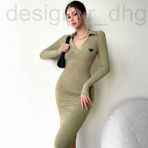 Casual Dresses Designer Sexig och kryddig tjej Show Chest Tight Fit Body Dress Waist Wrap Hip Wrap Mid Length Dress WG0M