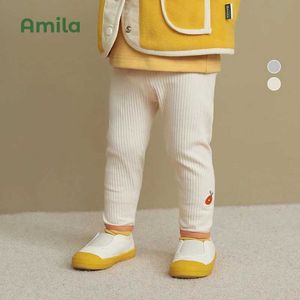 Hose Amila Kinder Leggings 2022 Frühling und Herbst Neue enge Baumwollhose Baby Girls Warm Hosen weiche Kinderkleidung Clothingl2405