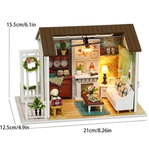 Architecture/DIY House Doll House Building Assembly House DIY Mini Doll House Toy Furniture Toy Childrens Birthday Gift Handmade 3D Puzzle Home Creat