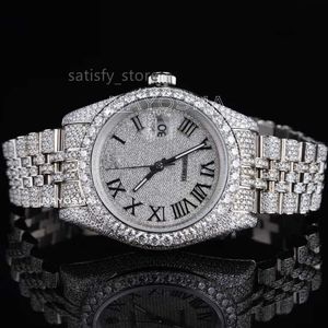 Gold de ouro branco gelado Moissanite Diamond Watch com VVS de alta qualidade D Clarity Diamond atacadale Preço do fornecedor indiano