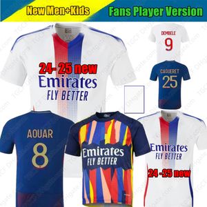 2024 2025 Maillot de Foot Soccer Jerseys Lyonnais Caqueret Tolisso Jeffinho ol Aouar Tagliafico Player Shirts 24 25 Traore Sarr Man Lyon Kids Kits