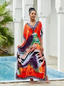 Plus Size Beach Dresses 2024 Womens Beachwear Cover Ups Tunic Sarong Pareos de Playa Mujer Bikini Up Dress