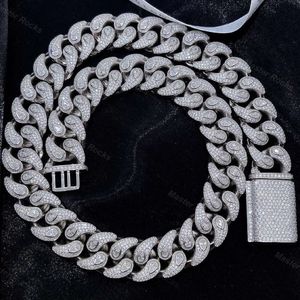 Pear and Round Cut Customize Cuban Links Iced Out Silver Moissanite Competitive Price Diamond Chain Miami Link