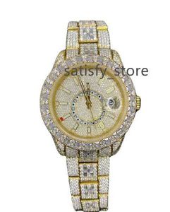 Top Quality Luxury VVS Moissanite Iced Out Hexagon Shape Baguette Personalized Automatic Wrist Watch For Mens