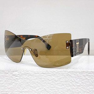 Women Cat Eye Solglasögon BE3137 Designer Frameless Mask Solglasögon Brun Polariserad UV400 Lens Agate Acetate Lens Ben Gold Metal Logo Luxury Lady Retro Glasögon