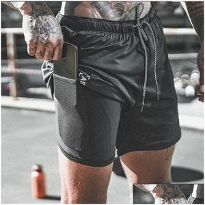 Basketball New Men Summer Slim Shorts Gyms Fitness Bodybuilding Running Male Knee Length Breathable Mesh Sportswear Drop Delivery Dhlhr