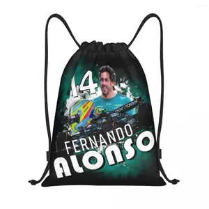 Bolsas de compras personalizadas Alonso Motor Racing Drawstring para treinamento de ioga Macks Menino Men Men Fernando Sports Car Gym Sackpack