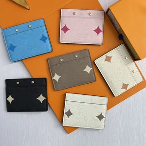Classic embossed leather Card holdor credit card holder for unisex designers universal printed wallet card bag 81022