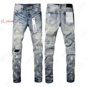 Designer jeans män lila jeans märke jeans baggy denim byxa ruin hål byxor höjd kvalitet broderare nödställda rippade kvinnliga jeans 85