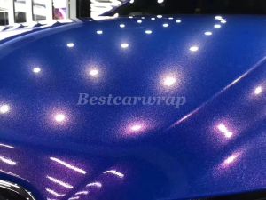 Klistermärken Diamond Metallic Gloss Blue Red Vinyl Wrap Hela bilfolie som täcker med luftbubbla gratis som 3m Kvalitet Låg klibb Limstorlek: 1,52*20