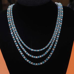 MEDBOO Jewelry 18In 2Mm 3Mm 4Mm 5Mm 6Mm 7Mm 8Mm Blue White Colored Jewellery 10K 14K Gold Moissanite Diamond Tennis Chain