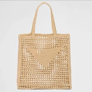 Tote Bag Designer bag Straw bag beach bag Fashion Mesh Hollow Woven for Summer Straw bag Black apricot summer woven bag Vacation bag Large capacity shopping bag