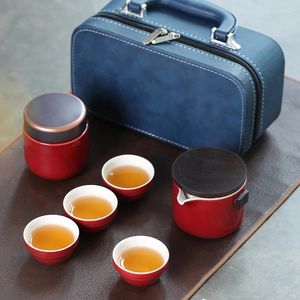 TEAWARE SETS Travel Table Set Tea Pot Porcelain Gift Luxury Ceremony Conunto Para Cha Juego De Te Service