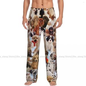 Men's Sleepwear Casual Pajama Sleeping Pants Cute Dog World Lounge Loose Trousers Comfortable Nightwear