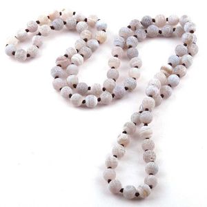 Beaded Necklaces Free Delivery Fashion Jewelry Agate Half Jewel Bead Long Knot Necklace d240514