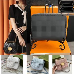 مصمم أزياء Crossbody Womens Marmont Mini Leather Bag Bag Square Counter Luxury Handbags Purse Chain Holdets Factory Factory