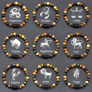 12 Signs Bracelet for Women Men Zodiac Charm Homme corn Libra Leo Jewelry on Hand Wholesale 240423