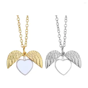 Party Favor Sublimation Blank Metal Heart Lockets Pendant DIY Po Necklaces Pendants Valentines Day Gifts Tranfer Printing Consumable