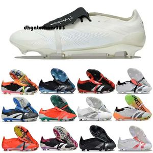 shoes men Elite Foldover Fold over Tongue FG Soccer Shoes Predstrike Solar Red Core Black Pearlized Energy Nightstrike Pack Football Kids Youth Men Cleats