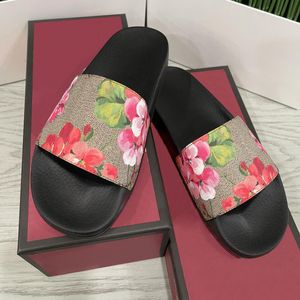 Fashion flower Heel canvas tazz Slipper mule slide Designer sandal top Woman man snake tiger Beach shoe rubber Sliders Leather loafers sandale DHgate luxury shoes