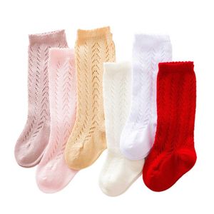 Barnstrumpor 0-3 år gammal Baby Cotton Mesh Breatbara strumpor för nyfödda Baby Boys Pure Cotton Summer High Kne Sockl2405