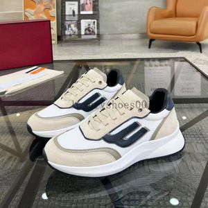 Buty designerskie Mężczyźni Baly Sneakers skórzany trener Patent płaski czarny niebieski siatkowy skórzane buty 5.14 02