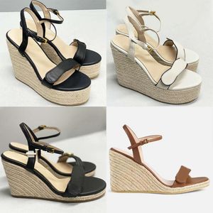 Fashion Wedge Sandals Женская платформа Espadrille обувь черные кожаные высокие каблуки 8 см 13 см летние сандалии пляж Сексуальные свадебные обувь с коробкой 291