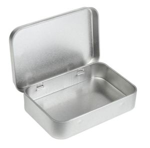 Whole Survival Kit Tin Higen Lid Small Empty Silver Flip Metal Storage Box Case Organizer For Money Coin Candy Keys H2105714943951