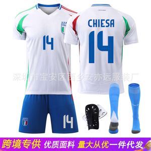 Jersey de futebol Jersey de futebol 2024 Copa Italia Away 14 Little Chiesa Tamanho 18 Jersey de futebol de adultos Barrela