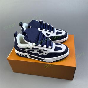 Neue Designerin Casual Schuhe Männer Frauen Modemarke Running Schuhe Gummi-Bahnsteig-Trainer echte Leder-Sneaker-Schnür-Skate-Schuhe Luxus Sport Sneakers p51