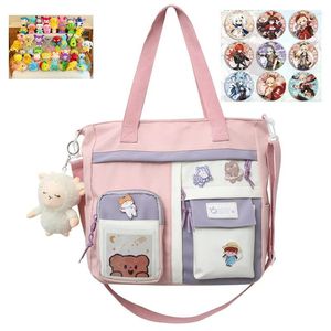 الرباط الياباني لطيف kawaii itabag 2024 أنثى طالبة كبيرة الكتب الكتب حقيبة جميلة jk crossbody الكتف