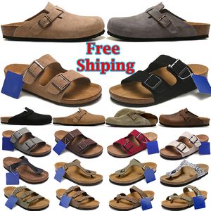 Free Shipping Slippers for men women slides sliders designer sandals black grey brown clogs suede snake leather slippe strap sandal slide flip flops shoes 36-45