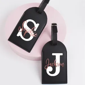 Party Favor Personalizada com Nome Leather Luggage Tag Setcase Label Baggage Travel Acessorie Wedding Gift for Bridesmaid Man