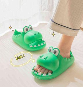 2022 Tjockt plattform Badrum Hem Tidlarna Kvinnor Söta dinosaurie Parentchild Shoes Antislip Slides Ladies Men039S Shoes Indoor 5419614