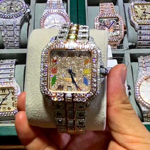 VVS Moissanite Watch Dostosuj Diamond Hip Hop Mechanical GIA Certified Pełne białe złoto automatyczne zegarki dla mężczyzn