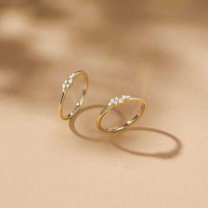 Anéis de casamento Trumium 1,5 mm 925 prata esterlina 14k anel de casamento CZ banhado a ouro