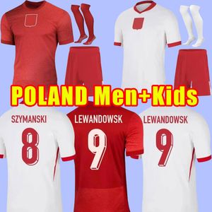24 Jerseys de futebol da Polônia Lewandowski Milik Men Kit Kit Home Away Jersey 24 25 Vermelho Branco Zielinski Juventude Crianças Piszczek Jerseys Grosicki Camisa de futebol Kits Kits Kits Kits