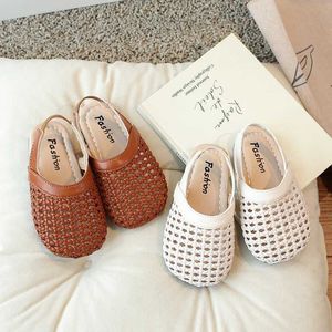 Sandals Baby girls boys slippers childrens woven summer sandals with elastic princess bohemian style beach shoes childrens soft soled apartments d240515