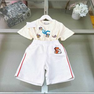 Top Baby футболка набор вышитых динозавров Детские легкие костюмы размер 90-160 см летние короткие рукава и шорты 24FEB20
