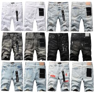 Purple Jeans Designer Jean Shorts Women Short Mens Jeans Trends Distressed Ripped Biker Slim Fit Motorcycle Mans Stacked Men Baggy Hole Denim