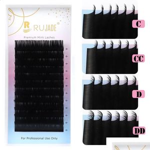 False Eyelashes Rujade Russian Volume Lashes All Sizes 620Mm Faux Mink Individual Extensions Longshortlower Lash Cashmere 240318 Drop Dhual