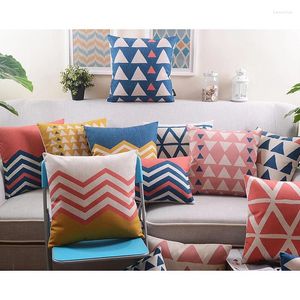 Pillow Nordic Blue Red Geometric Cover Home Decorative Geometry PillowCase Sofa Chair S