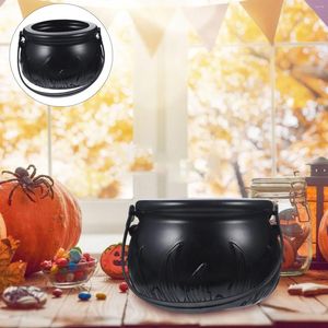 Enrole de presente Candy Halloween Cauldron Witch Bucket Jar Jar preto Pote