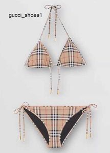 Designer Bikini Swimwear Womens Bathing Suits Summer Swimsuit Stripe Thread Head Check Pattern Set Fashion Comfortable Clothes Bikinis Childrs