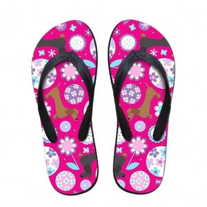 Anpassade Dachshund tofflor Garden Party Brand Designer Casual Womens Home Slippers Flat Slipper Summer Fashion Flip Flops For Ladies Sandals I4CL# 678A