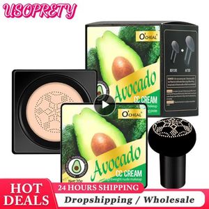 1~5PCS Avocado Mushroom Air Cushion Lasting Moisturizing Concealer Isolation Brightening BB Cream Liquid Foundation All In One 240511