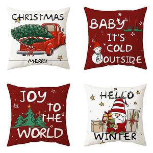Pillow Christmas Pillowcase Digital Printing Hand Painted Home Santa Elk Sofa