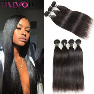 Wefts Onlyou Hair Products 10a Grade Virgin hair Straight Human Hair Bundles 3/4/5/6 Pecs Unprocessed Straight Remy Human Hair Weaves Ex