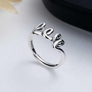 S925 Sterling Silver Japanese and Korean version Reverse Love Ring Ins Sweet Cool Wind Cold Food Ring Female